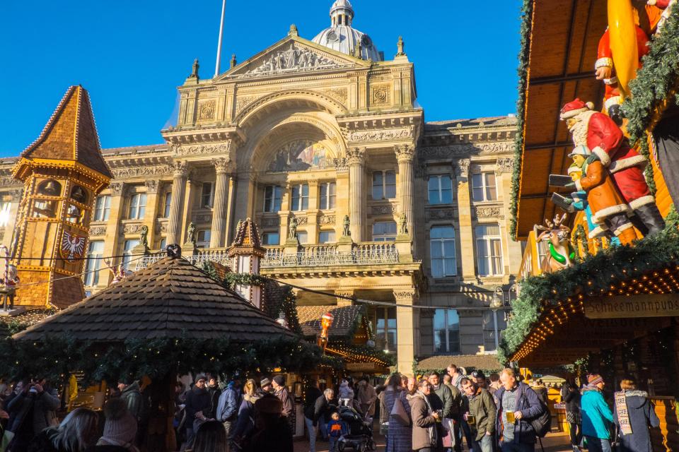 Birmingham Frankfurt Christmas Market is located in front of Brimingham's beautiful civic buildings