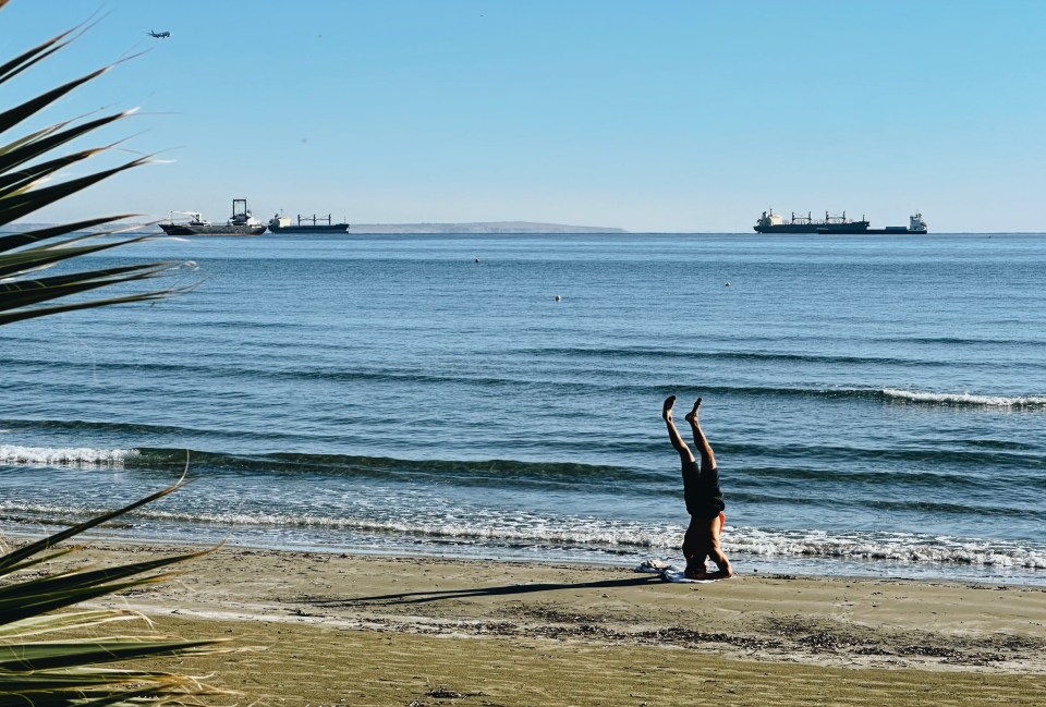 Try a spot of yoga on the beach at Larnaca