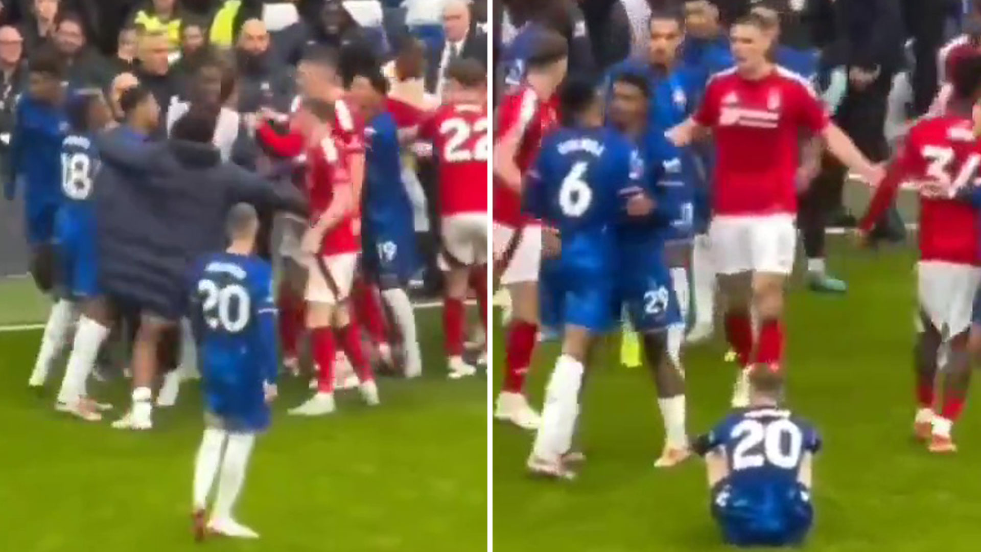 Chelsea fans love Cole Palmer's reaction to huge brawl - but work out clever reason why he didn't get involved