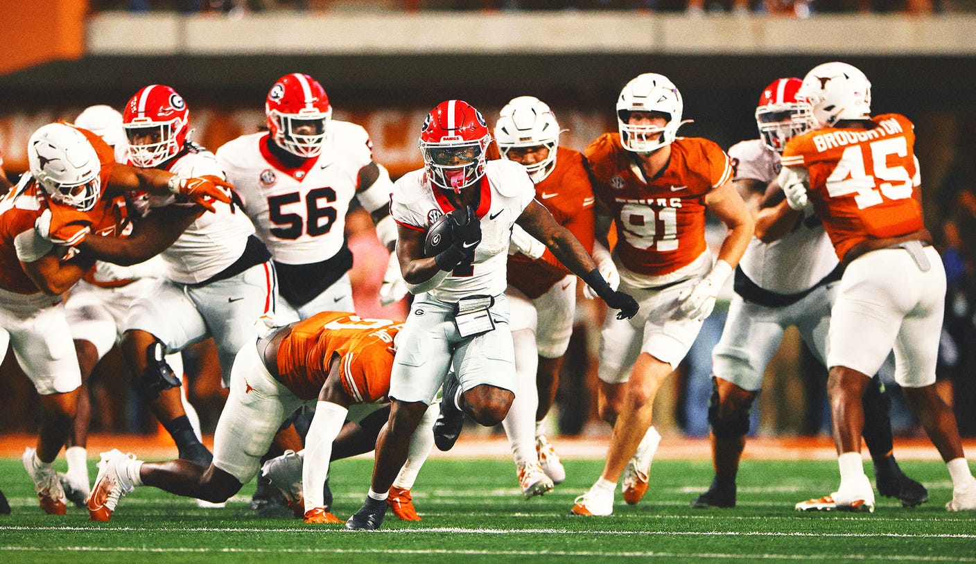 No. 5 Georgia knocks off No. 1 Texas 30-15, with Trevor Etienne running for 3 TDs