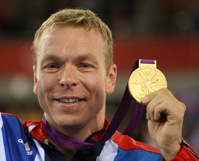 Who is Sir Chris Hoy, how many Olympic medals did he win, and how many kids has he got?