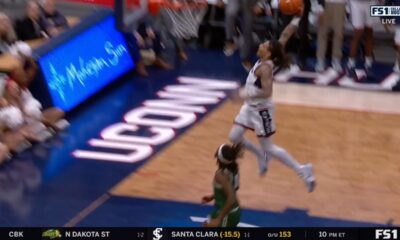 Solomon Ball intercepts pass and throws down a TOMAHAWK slam to extend UConn