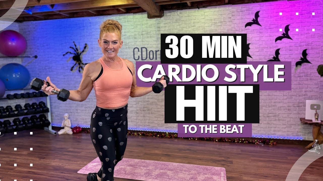 CARDIO- HIIT STYLE WORKOUT WITH DUMBBELLS - 30 Min Calorie BURN!!!