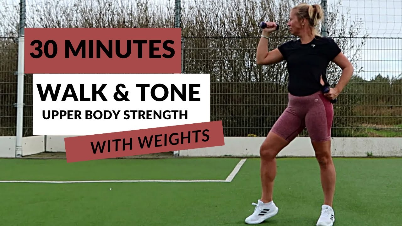 30 MIN WALKING EXERCISE FOR WEIGHT LOSS - UPPER BODY STRENGTH - With Weights - Let's do it