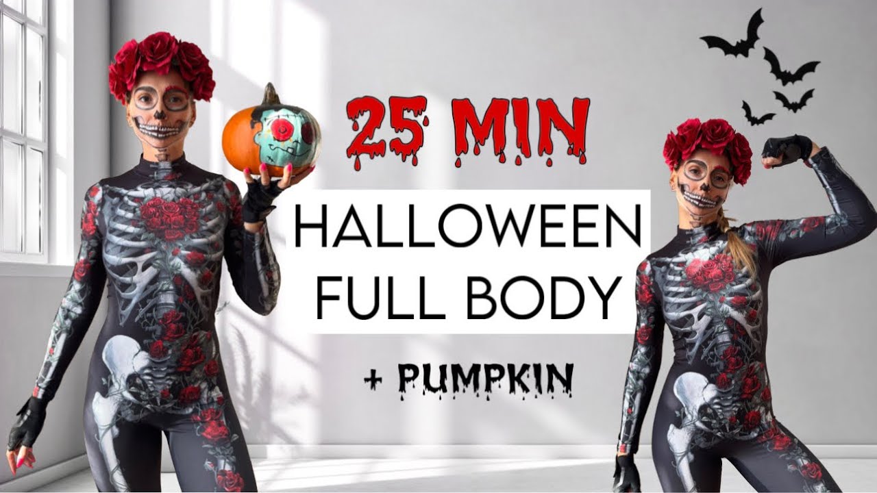 25 MIN HALLOWEEN FULL BODY workout - spooky calorie burn, no repeat, shape your body, halloween