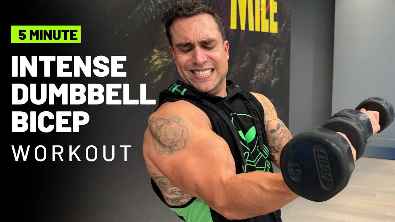 Intense 5 Minute Dumbbell Bicep Workout #3