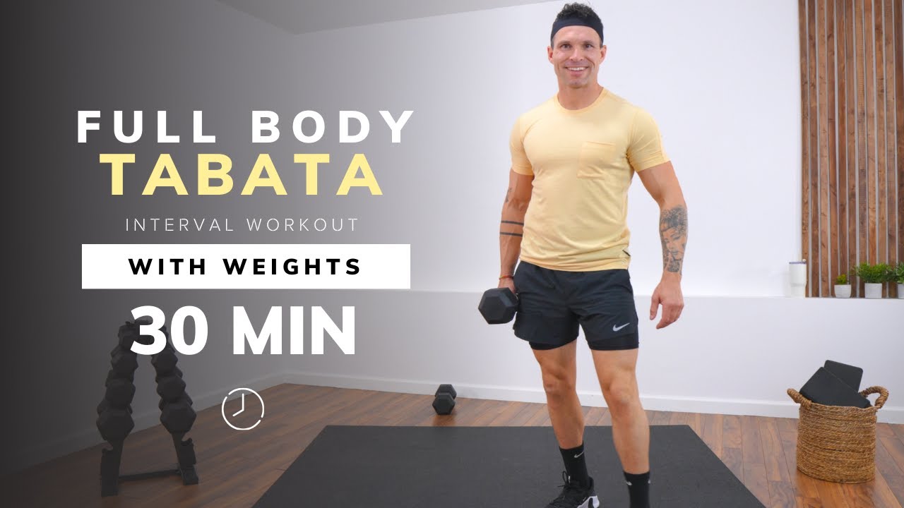 30 Min FULL BODY TABATA WORKOUT | DB's + Bodyweight