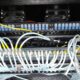 Network cable management and 42U data rack installation for office setup cat6 cable molex Tech Show