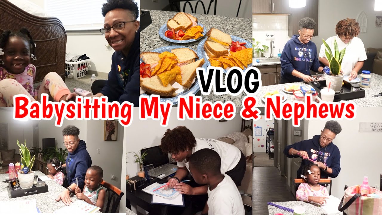 VLOG | BABYSITTING MY NIECE & NEPHEWS | AFTER SCHOOL ROUTINE | BATH TIME, DINNER & HOMEWORK