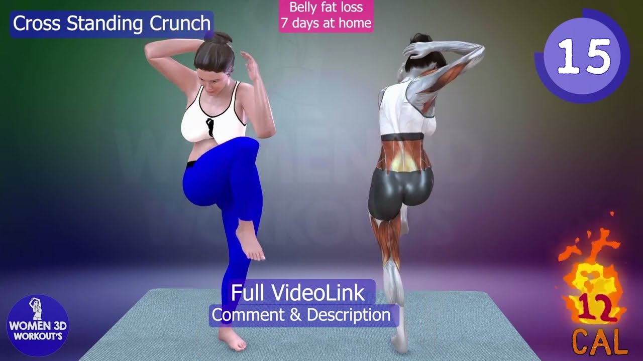 1 Minute Workout : Cross Standing Crunch