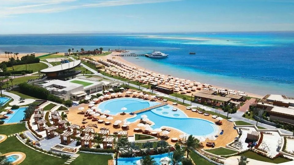 A glorious beach and massive pools await at the Rixos by the Red Sea