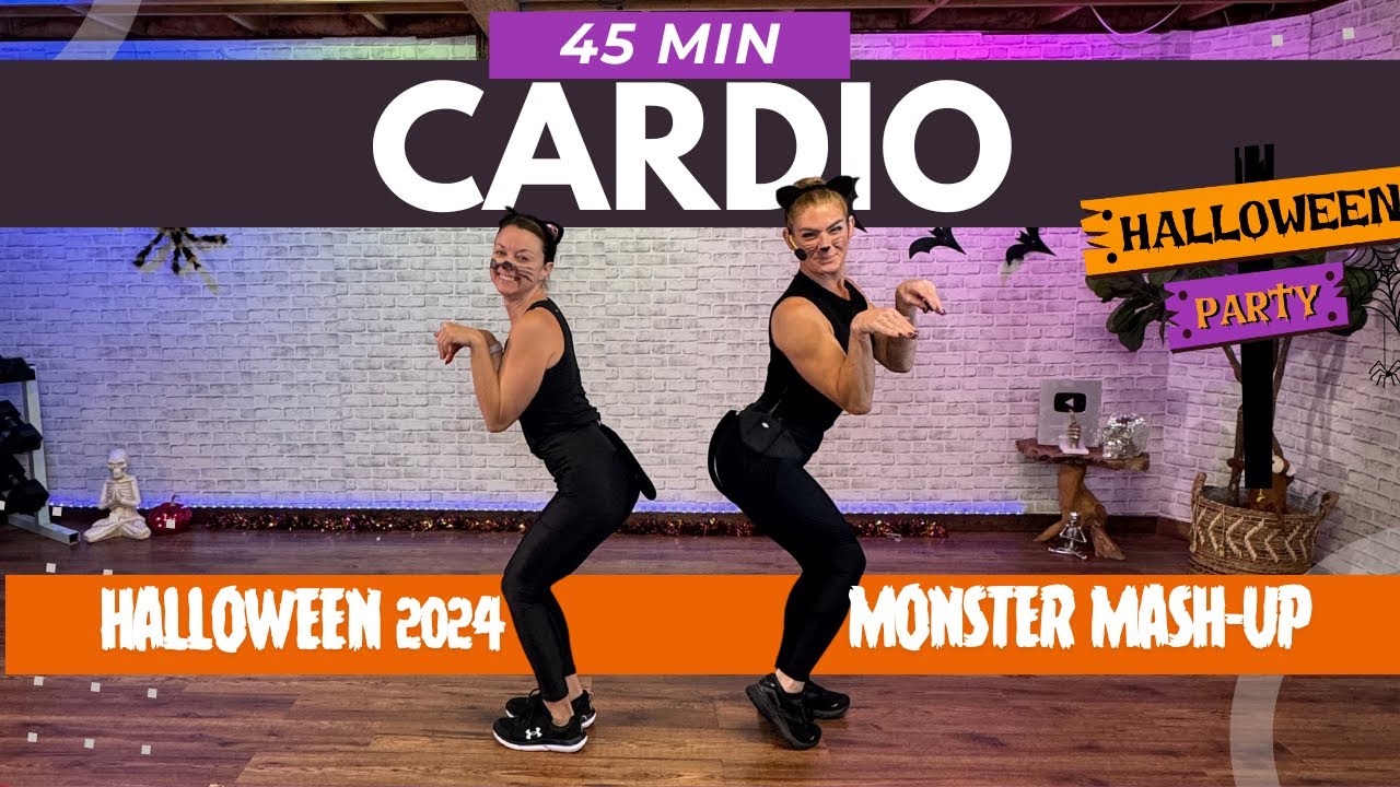 HALLOWEEN CARDIO PARTY WORKOUT -  45 MIN No Equipment - LIVE