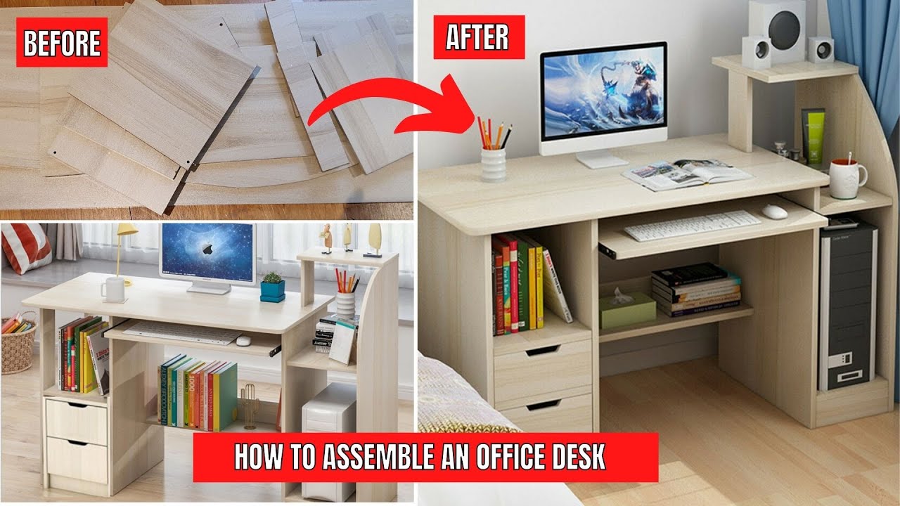 How To Assemble An Office Desk | Unboxing and setup office desk | Home office setup