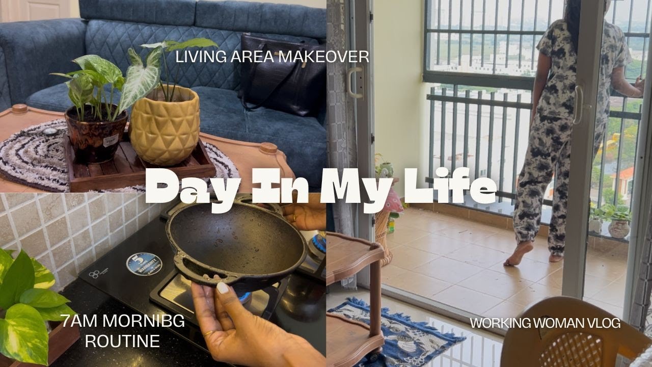 A Day In My Life || Living Room Makeover😍Rental Home Makeover || Working woman Routine#vlog#home