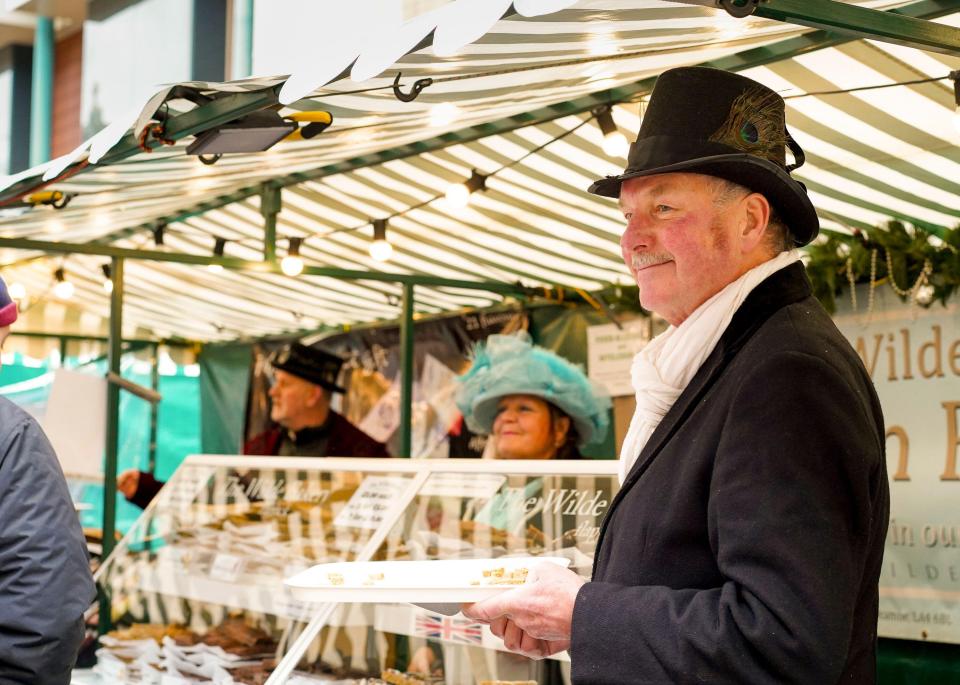 Christmas Fayre stallholders dress in traditional period clothing