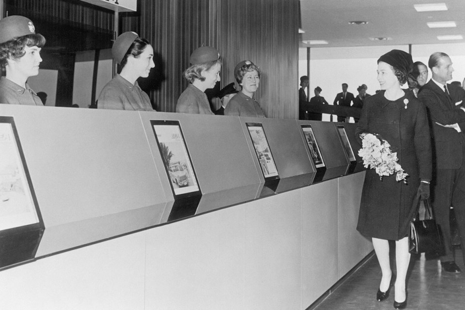 The Queen opened T1 in the 60s