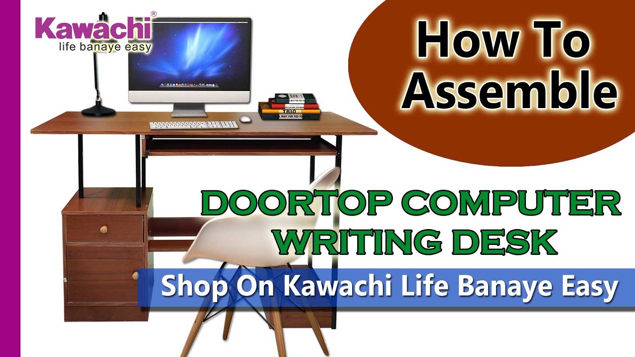 How to Assemble Kawachi Computer Desk Workstation Writing Study Table with 3 Drawers