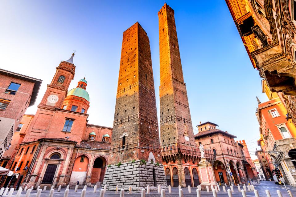 The Due Torri (also known as the two towers) are the main attraction in Bologna - although the climb up isn't for the faint-hearted