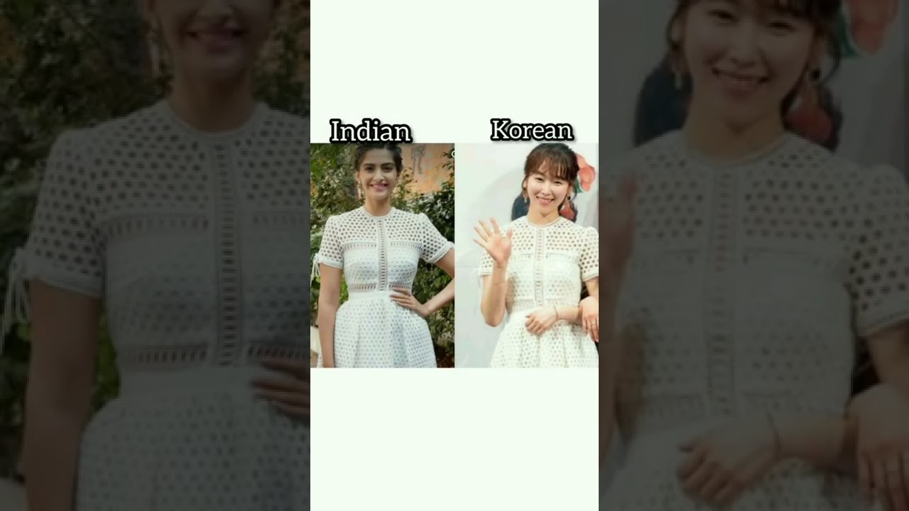 Indian vs Korean actress in same dress 👗 😍 #ytshort #shorts #indian #korean