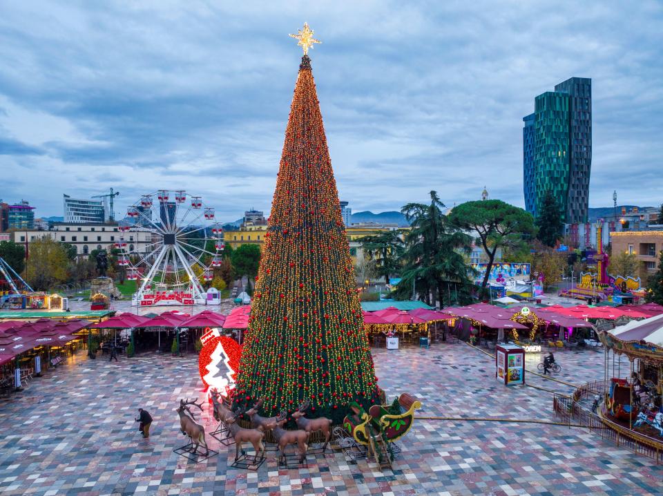 A huge Christmas tree will be erected in the middle of Skanderbeg Square as part of the winter festivities