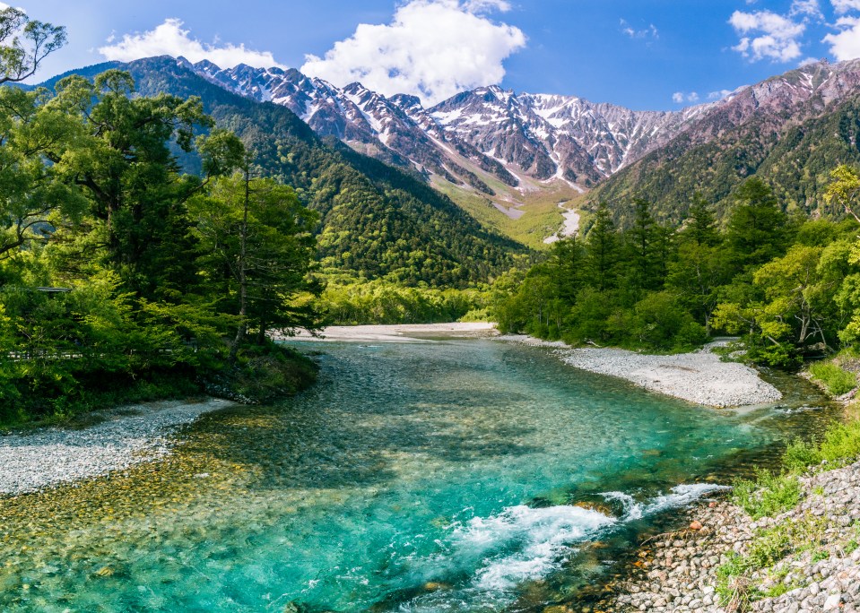 The Kamikochi Japanese park, along the Kyoto to Tokyo route