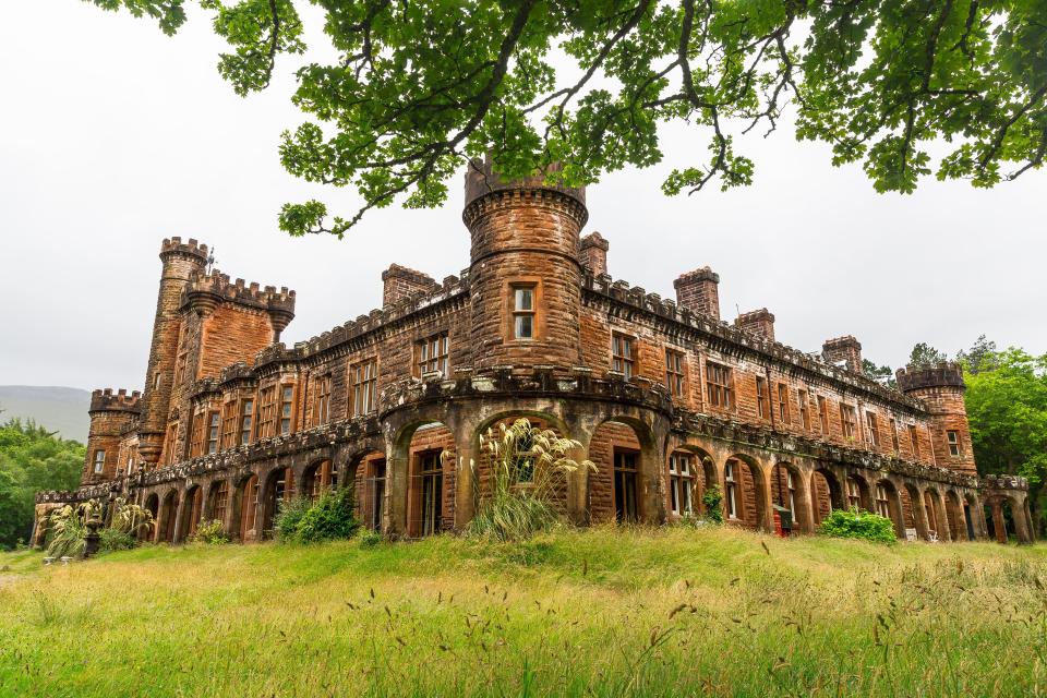 Tours of Kinloch Castle, a huge Victorian mansion, operate in the summer