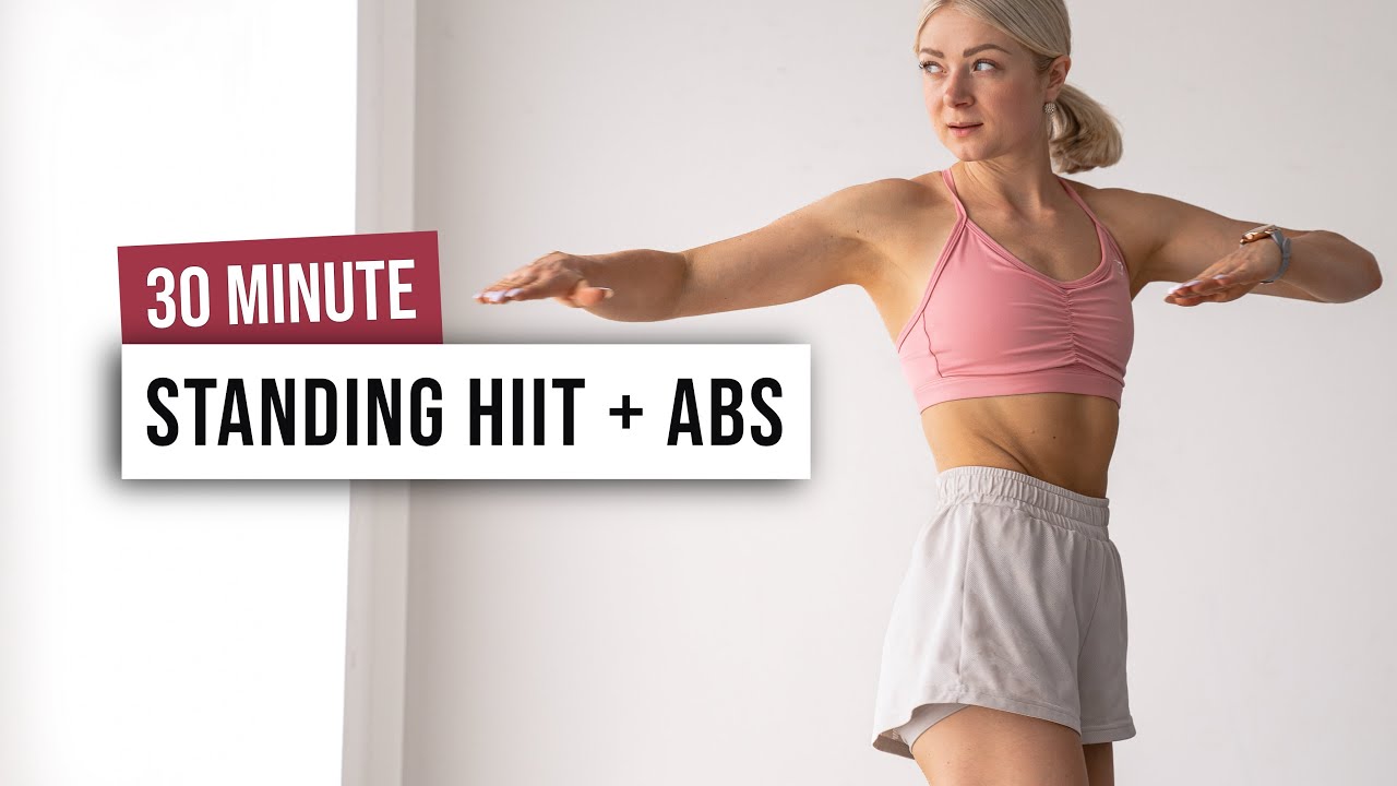 30 MIN KILLER HIIT ALL STANDING + ABS Workout, No Equipment, No Repeat, Sweaty Home Workout