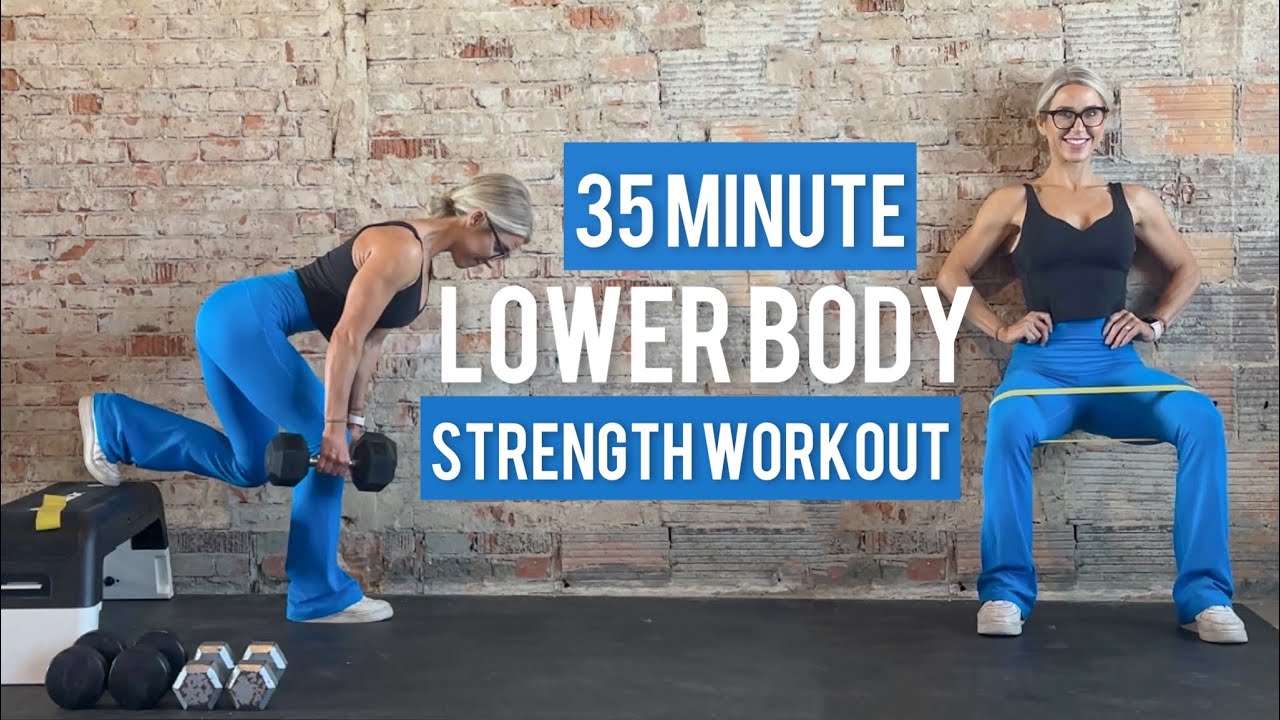 35 Minute Full Lower Body At Home Strength Workout | DBs Band Bench Wall | Supersets Trisets