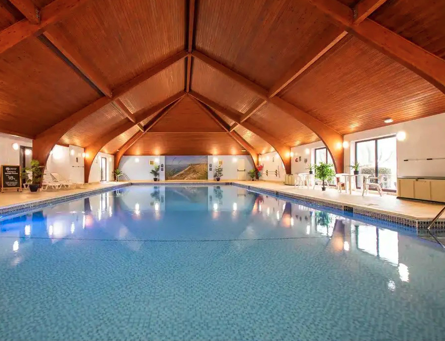 The Dorset holiday park, which is just a 10-minute drive from West Bay, has an on-site leisure centre with a heated indoor swimming pool