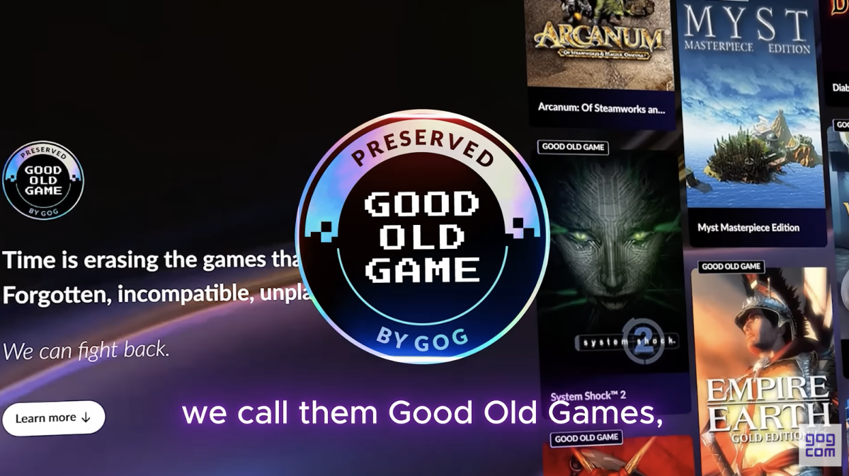 GOG's preservation label highlights classic games it's maintaining for modern hardware