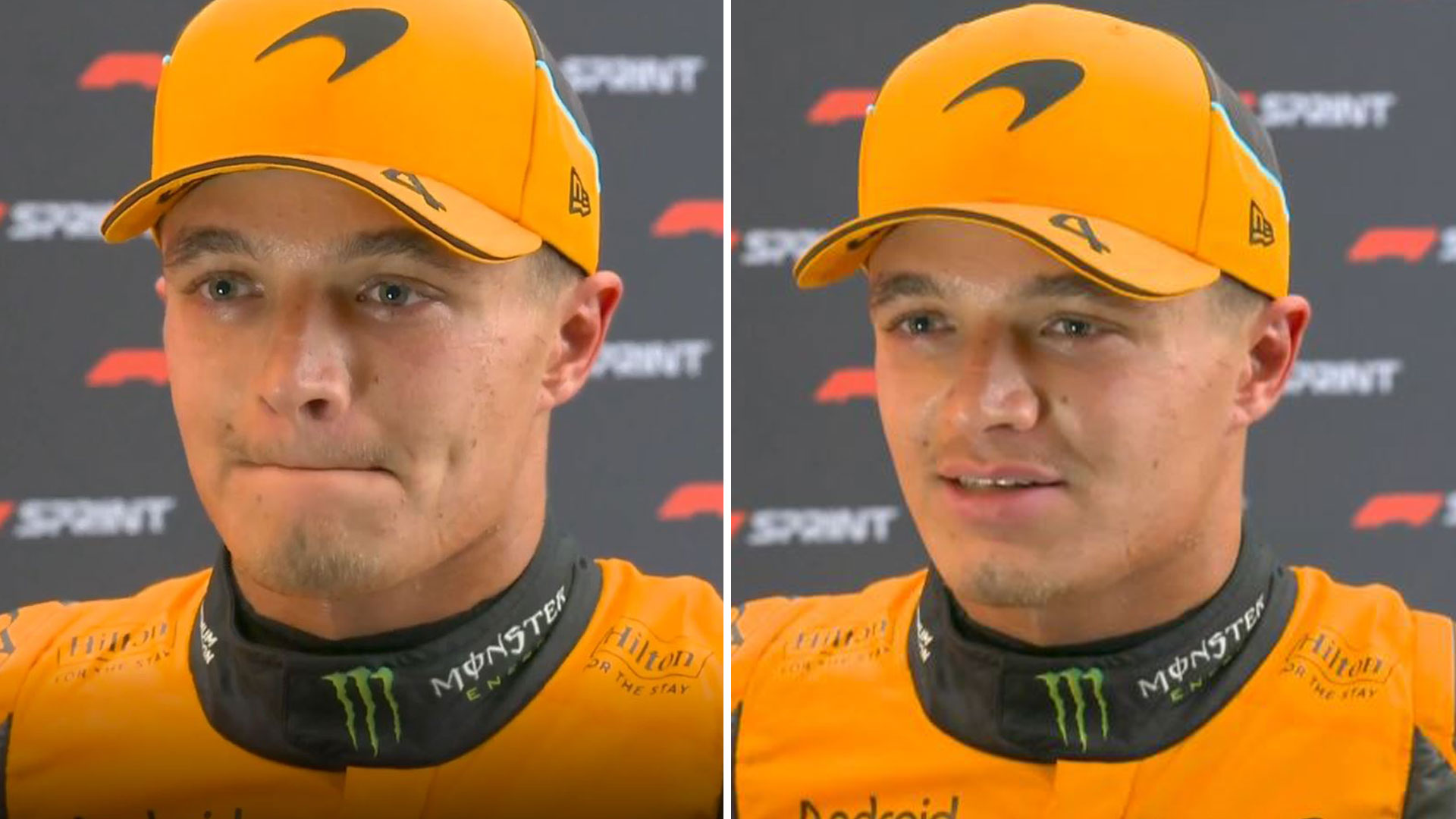 Lando Norris tells reporter 'I hate this question so much' and shakes head as battle with Verstappen takes fresh twist