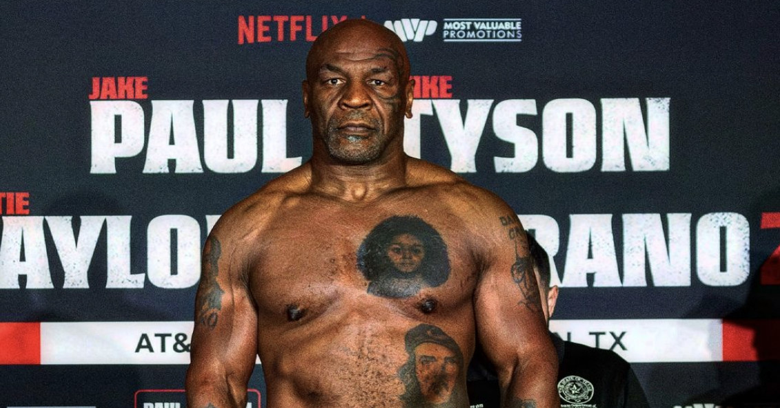 Mike Tyson looks shredded at 58 for official Paul vs. Tyson weigh-ins