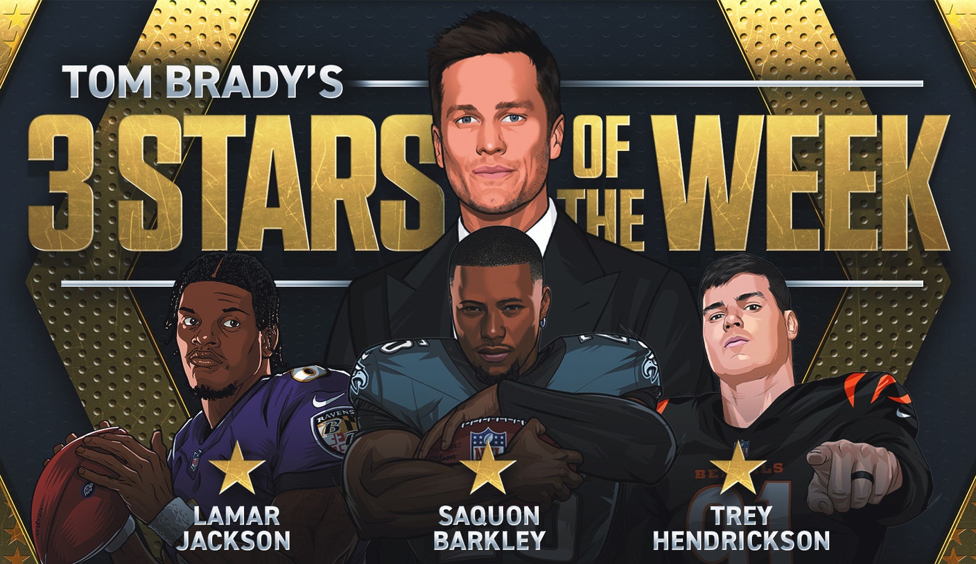 Tom Brady's 3 Stars of Week 9, including Eagles' Saquon Barkley