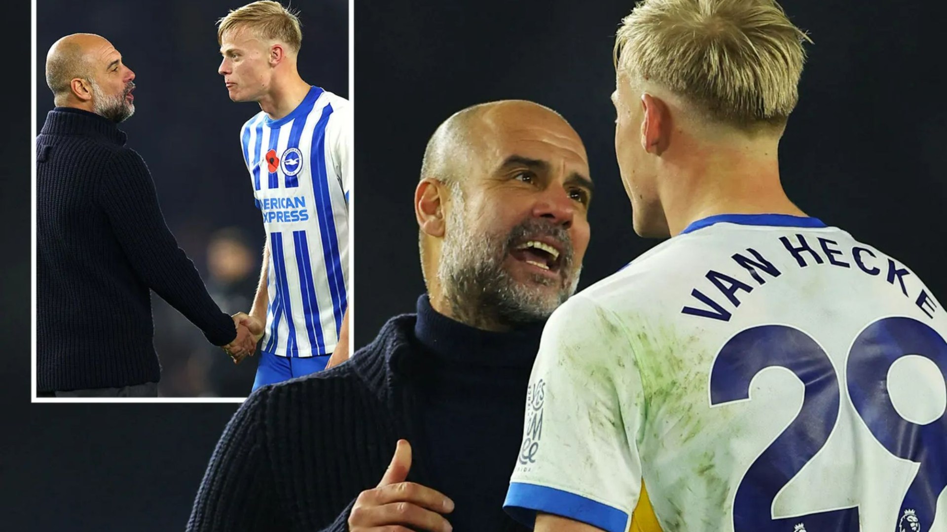 Pep Guardiola in feisty exchange with Brighton star after losing fourth game in a row for first time in 898-game career