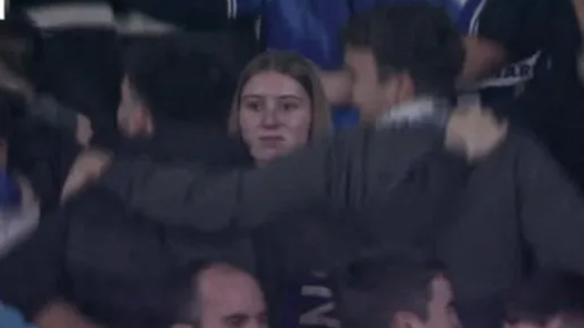 Fans say 'game's not gone' as hilarious video emerges of sad-looking Barcelona fan surrounded by rivals doing the Poznan