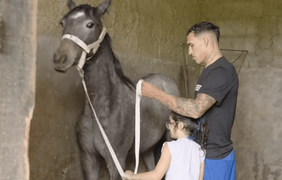 Charles Oliveira tends to his farm