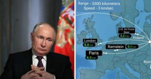 Horror map shows Putin's new deadly missile could strike the UK in minutes | World | News