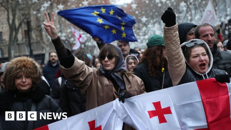 Thousands protest in Georgia ahead of political showdown