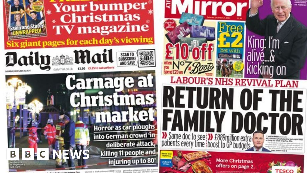 'Carnage at Christmas market' and 'Return of the family doctor'