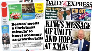 Reeves needs ‘Christmas miracle’ and King’s ‘message of unity’