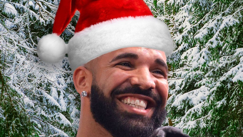 Drake Poses in Massive Faux Fur Coat for Christmas Photos