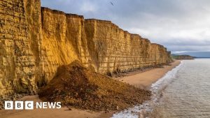 West Bay cliff fall blocks beach on Dorset's Jurassic Coast