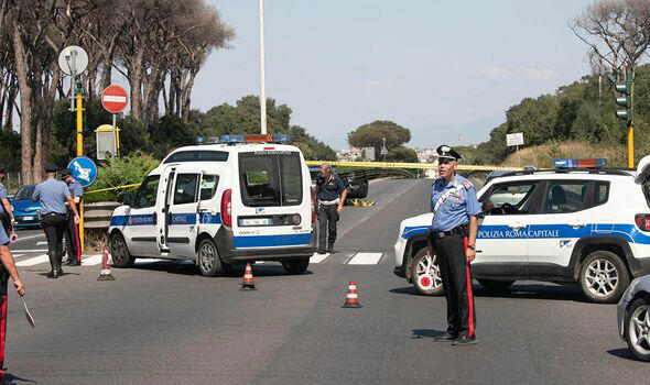 Policemen on the site of the incident © Emanuele Valeri/ANSA via ZUMA Press/REX/Shutterstock