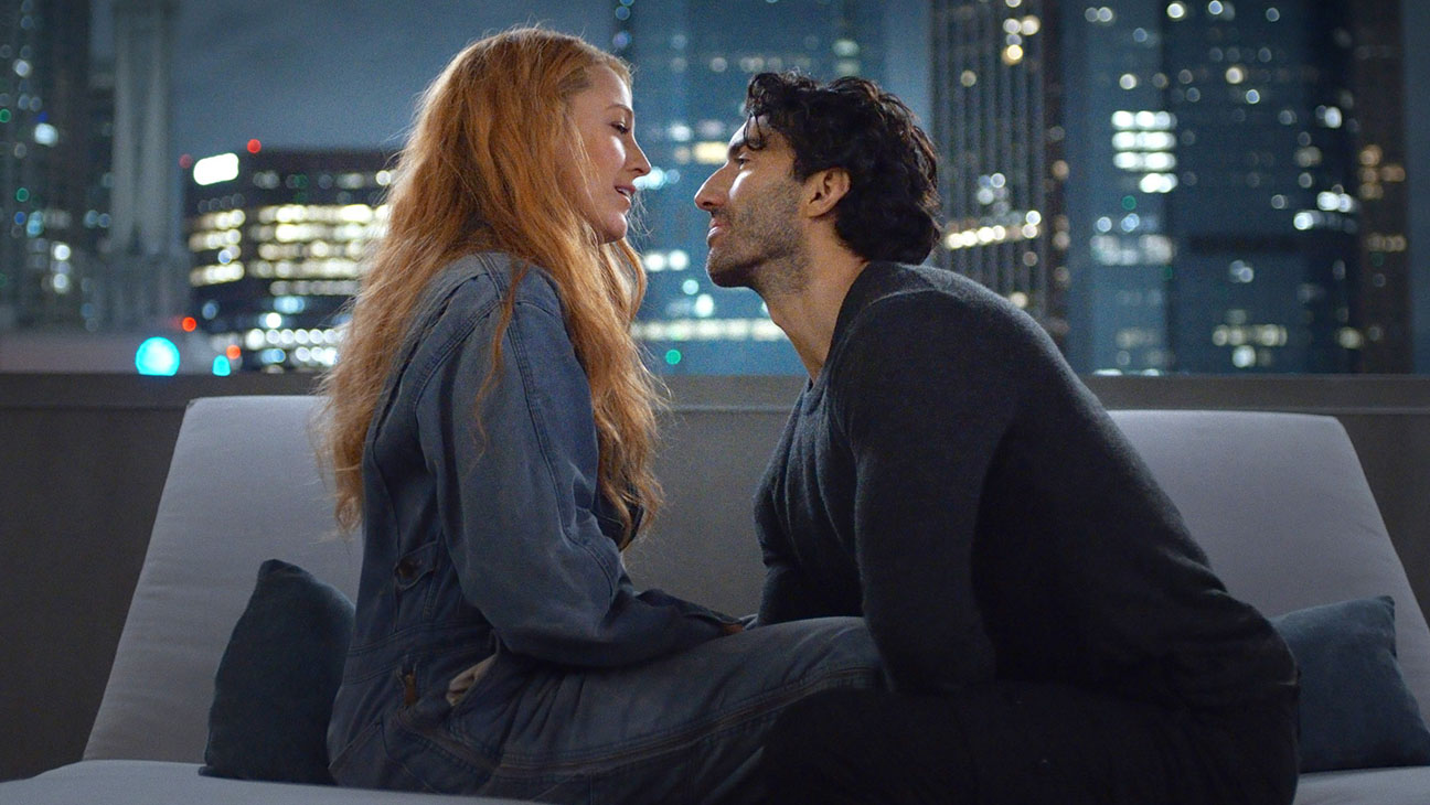 Blake Lively as Lily Bloom and Justin Baldoni as Ryle Kincaid in the film adaptation of Colleen Hoover's 'It Ends With Us'