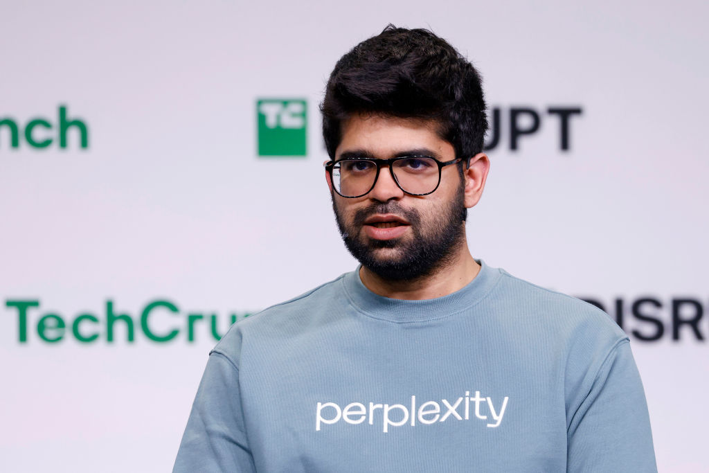 Aravind Srinivas, Co-Founder & CEO of Perplexity, speaks onstage during TechCrunch Disrupt 202