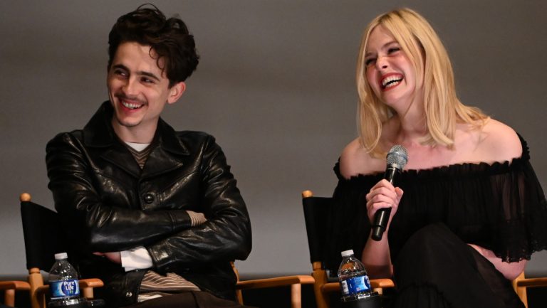 Timothée Chalamet, Elle Fanning Recreate “Holding Space” Meme