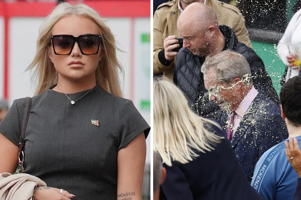 Woman who threw milkshake over Nigel Farage is spared an immediate jail term