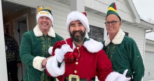 Jason Kelce Dresses as Santa Claus and Brings Christmas Spirit to ESPN