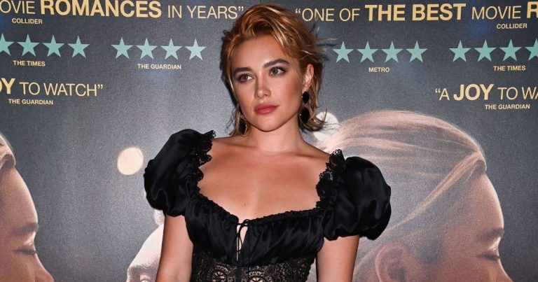 Florence Pugh Is Subtly Bold in Silk Dress in ‘We Live In Time’ Photos