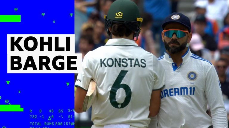 Australia vs India cricket: Virat Kohli barges past Sam Konstas